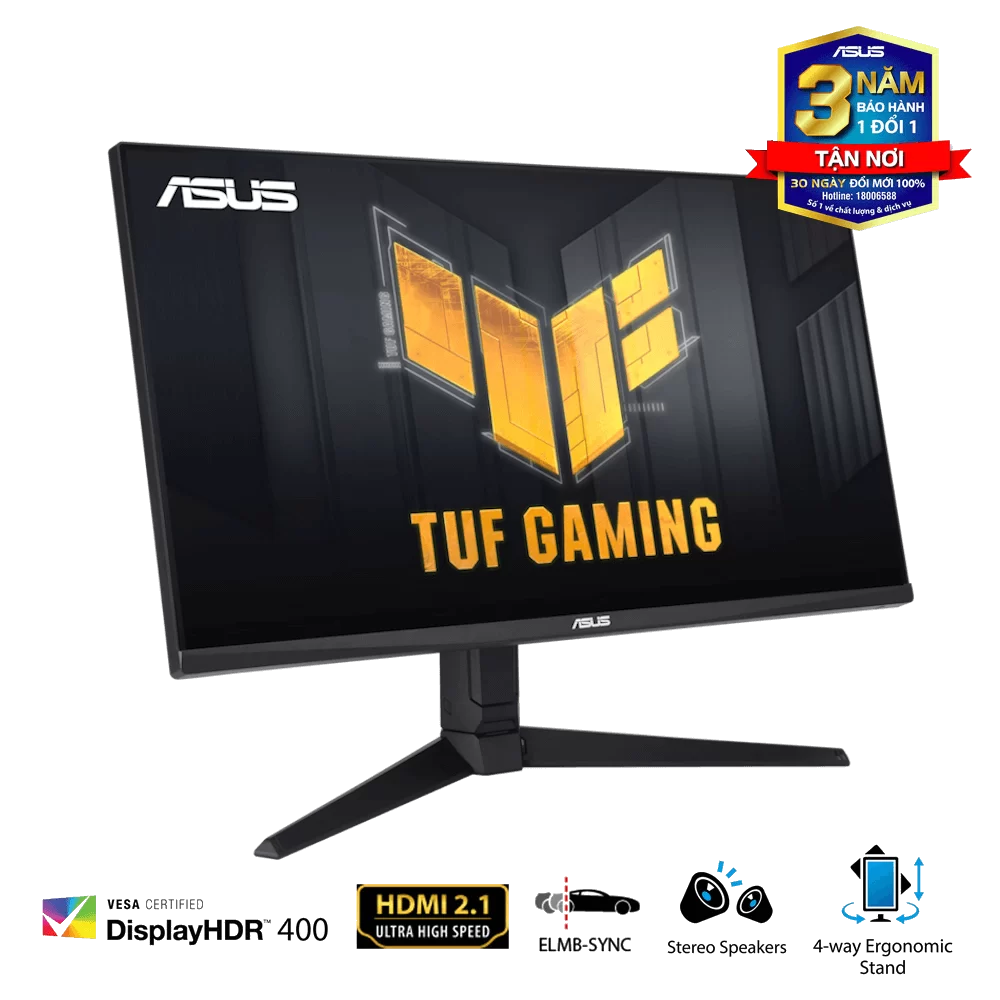 ASUS TUF GAMING VG28UQL1A Gaming Monitor - 28 inch Curved, 4K UHD, 144Hz, IPS, G-Sync Compatible 6 ASUS TUF GAMING VG28UQL1A Gaming Monitor - 28 inch Curved, 4K UHD, 144Hz, IPS, G-Sync Compatible - Ảnh 6