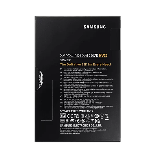 Samsung 870 EVO 2TB SSD - SATA III (MZ-77E2T0BW) 4 Samsung 870 EVO 2TB SSD - SATA III (MZ-77E2T0BW) - Ảnh 4