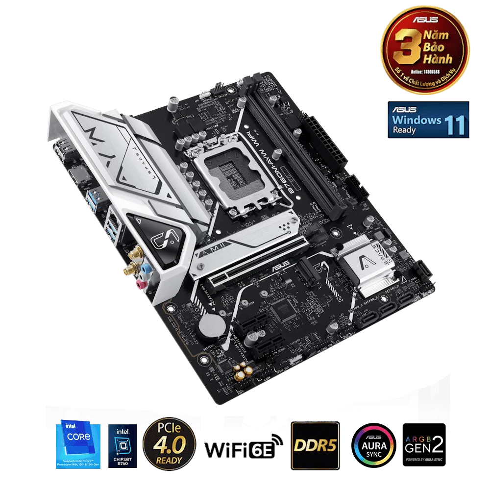 ASUS B760M-AYW WIFI Mainboard 6 ASUS B760M-AYW WIFI Mainboard - Ảnh 6