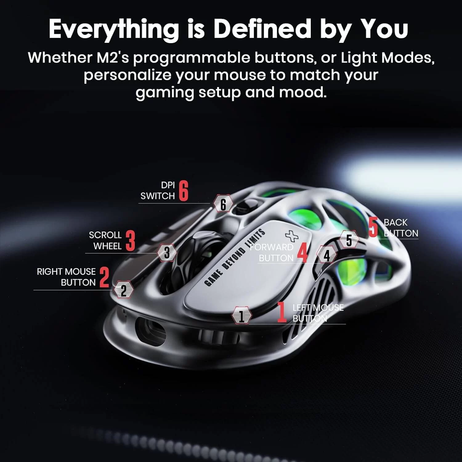 GravaStar Mercury M1 Pro Gunmetal Gray Wireless Gaming Mouse 5 GravaStar Mercury M1 Pro Gunmetal Gray Wireless Gaming Mouse - Ảnh 5