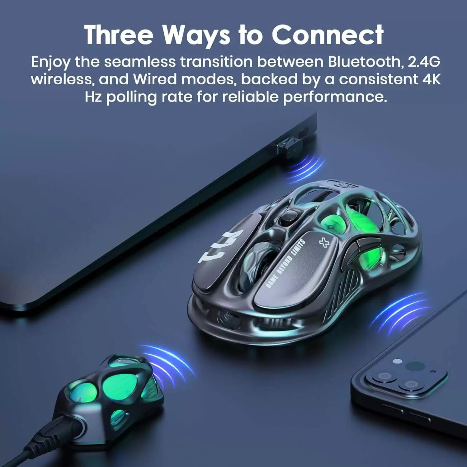 GravaStar Mercury M1 Pro Gunmetal Gray Wireless Gaming Mouse 8 GravaStar Mercury M1 Pro Gunmetal Gray Wireless Gaming Mouse - Ảnh 8