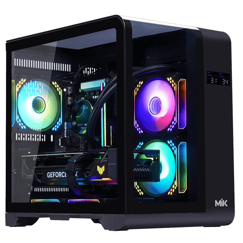 MIK BARBATOS M Black - M-ATX, CURVED GLASS with display screen Case 1 MIK BARBATOS M Black - M-ATX, CURVED GLASS with display screen Case