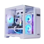 MIK BARBATOS M White - M-ATX, CURVED GLASS with display screen Case