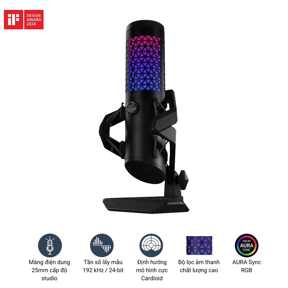 Microphone ASUS ROG Carnyx Black USB Gaming Microphone 3 Microphone ASUS ROG Carnyx Black USB Gaming Microphone - Ảnh 3