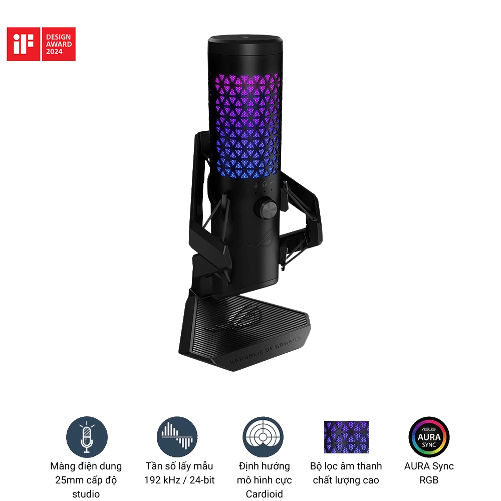 Microphone ASUS ROG Carnyx Black USB Gaming Microphone 4 Microphone ASUS ROG Carnyx Black USB Gaming Microphone - Ảnh 4
