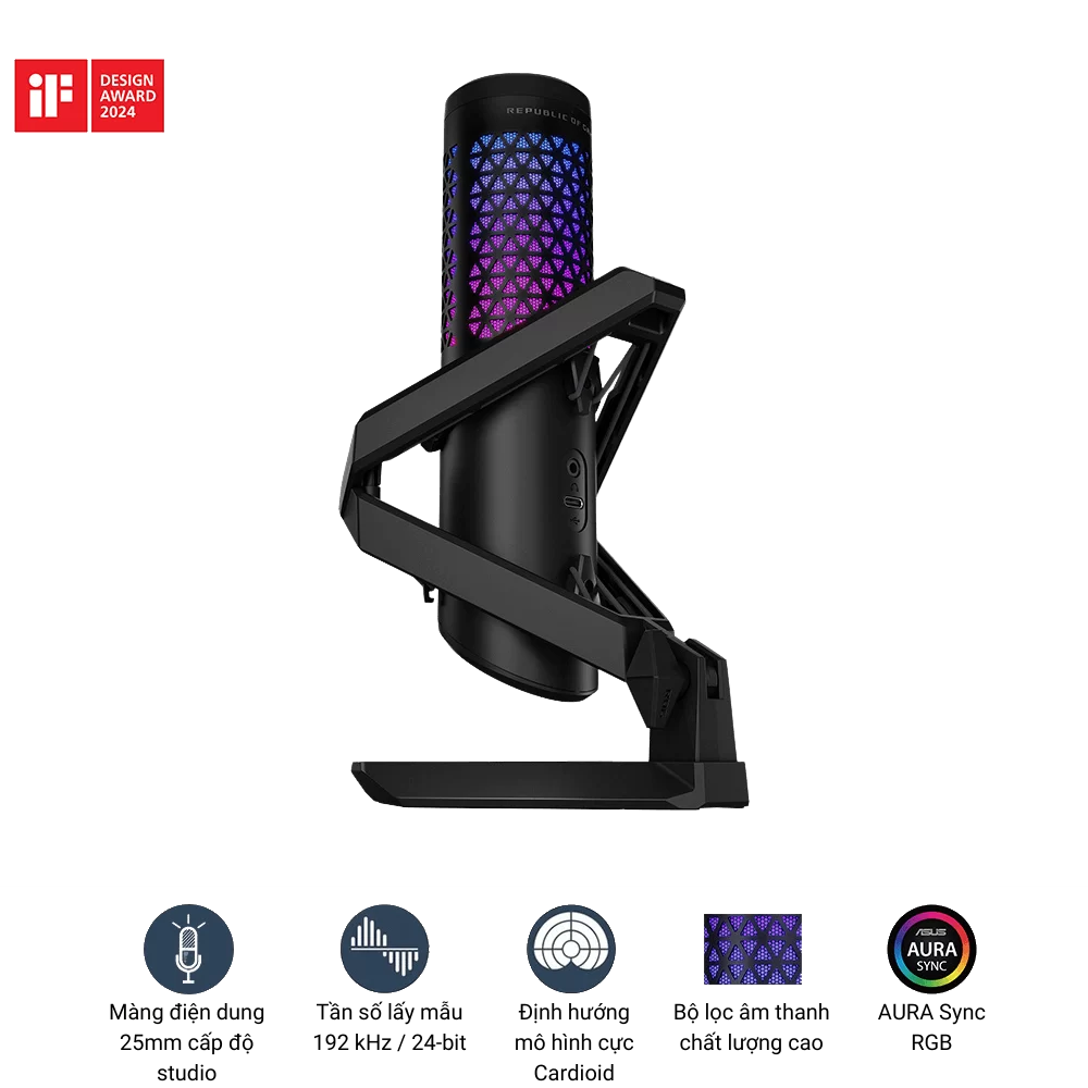 Microphone ASUS ROG Carnyx Black USB Gaming Microphone 5 Microphone ASUS ROG Carnyx Black USB Gaming Microphone - Ảnh 5