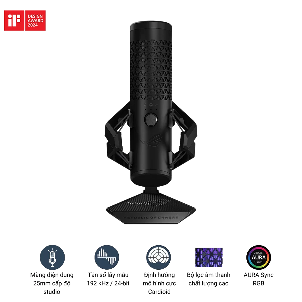 Microphone ASUS ROG Carnyx Black USB Gaming Microphone 6 Microphone ASUS ROG Carnyx Black USB Gaming Microphone - Ảnh 6