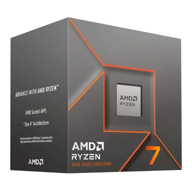 AMD Ryzen 7 8700F Processor - 8C16T, 4.1 GHz Boost 5.0 GHz, AM5 Phoenix Zen 4, PCIe® 4.0, AMD Wraith Stealth, NPU Partial 1 AMD Ryzen 7 8700F Processor - 8C16T, 4.1 GHz Boost 5.0 GHz, AM5 Phoenix Zen 4, PCIe® 4.0, AMD Wraith Stealth, NPU Partial