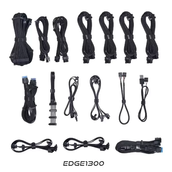 Lian Li Edge Series EG1300 Black PSU - 1300W ATX12V v3.1, 80 Plus Platinum, Full Modular 6 Lian Li Edge Series EG1300 Black PSU - 1300W ATX12V v3.1, 80 Plus Platinum, Full Modular - Ảnh 6