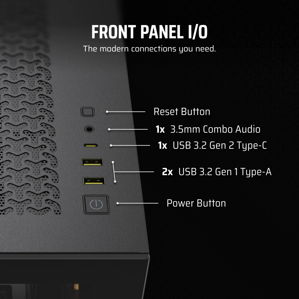 CORSAIR 3500X ARGB Black Glass PC Case - Mid-Tower, 3x RS120 ARGB fans, Reverse Connection Motherboard Compatible 11 CORSAIR 3500X ARGB Black Glass PC Case - Mid-Tower, 3x RS120 ARGB fans, Reverse Connection Motherboard Compatible - Ảnh 11