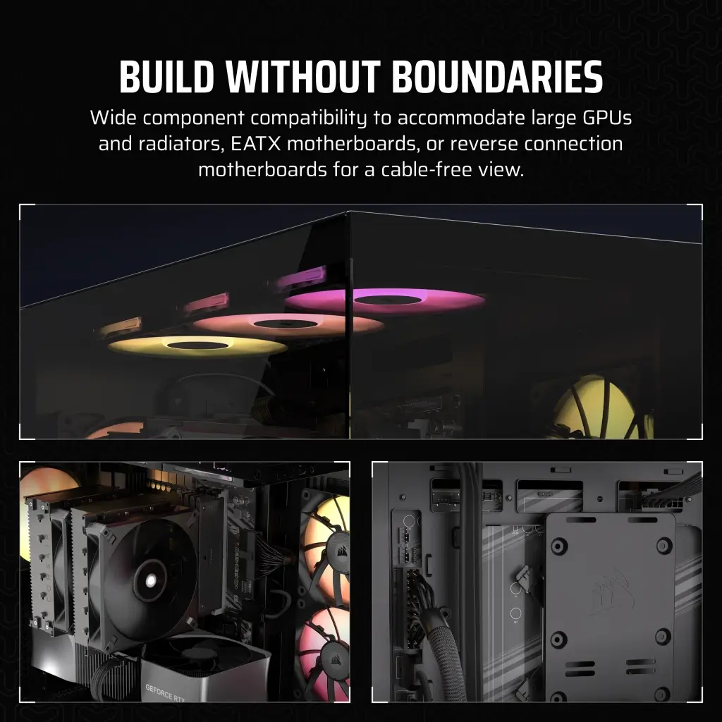 CORSAIR 3500X Black Mid-Tower Glass PC Case - Mid-Tower, Reverse Connection Motherboard Compatible 7 CORSAIR 3500X Black Mid-Tower Glass PC Case - Mid-Tower, Reverse Connection Motherboard Compatible - Ảnh 7