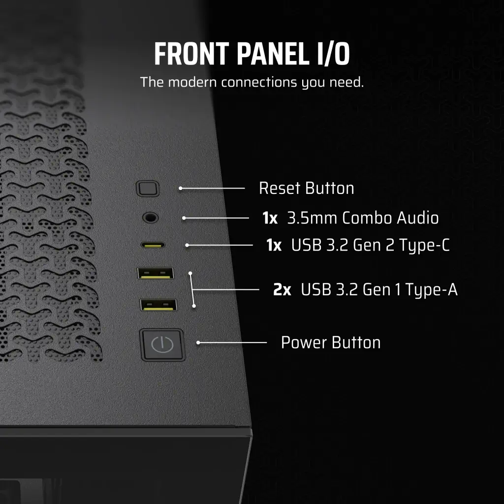 CORSAIR 3500X Black Mid-Tower Glass PC Case - Mid-Tower, Reverse Connection Motherboard Compatible 10 CORSAIR 3500X Black Mid-Tower Glass PC Case - Mid-Tower, Reverse Connection Motherboard Compatible - Ảnh 10