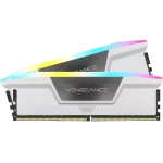 CORSAIR Vengeance RGB Black 64GB Memory Kit - White, 64GB (2x32GB) 5200MHz C40 DDR5 (CMH64GX5M2B5200C40W)