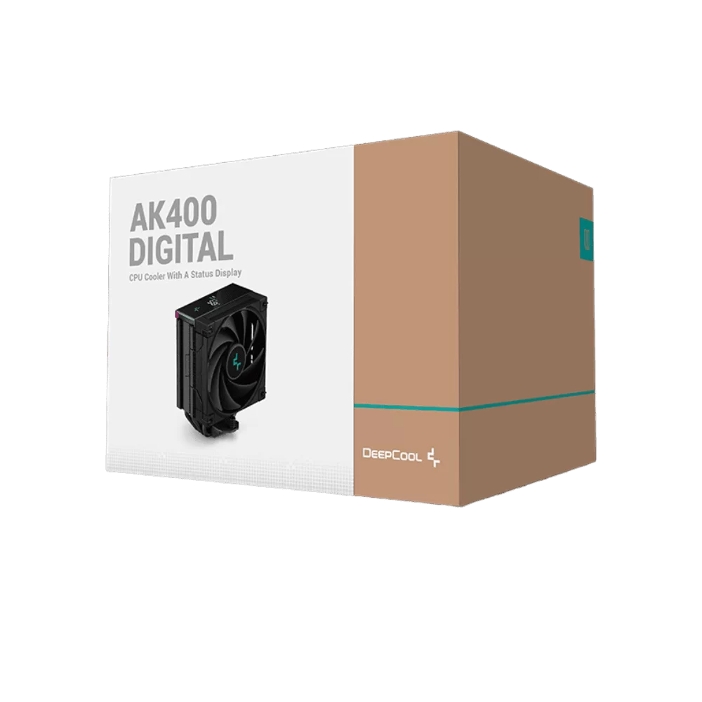 Deepcool AK400 DIGITAL CPU Air Cooler - Black, 4 heatpipes, ARGB LED strips, 1x 120mm FK120 PWM fan, Intel LGA 1700/AMD AM5 Support 9 Deepcool AK400 DIGITAL CPU Air Cooler - Black, 4 heatpipes, ARGB LED strips, 1x 120mm FK120 PWM fan, Intel LGA 1700/AMD AM5 Support - Ảnh 9