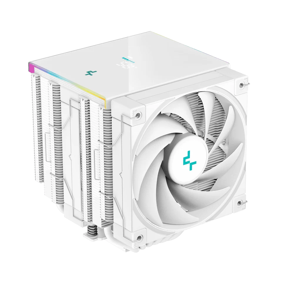 DEEPCOOL AK620 DIGITAL WH High Performance Dual Tower CPU Air Cooler - White, 6 heatpipes, 2x 120mm FDB fans, Intel LGA 1700/AMD AM5 Support 2 DEEPCOOL AK620 DIGITAL WH High Performance Dual Tower CPU Air Cooler - White, 6 heatpipes, 2x 120mm FDB fans, Intel LGA 1700/AMD AM5 Support - Ảnh 2