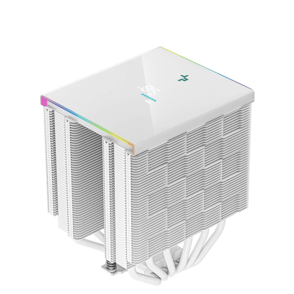 DEEPCOOL AK620 DIGITAL WH High Performance Dual Tower CPU Air Cooler - White, 6 heatpipes, 2x 120mm FDB fans, Intel LGA 1700/AMD AM5 Support 4 DEEPCOOL AK620 DIGITAL WH High Performance Dual Tower CPU Air Cooler - White, 6 heatpipes, 2x 120mm FDB fans, Intel LGA 1700/AMD AM5 Support - Ảnh 4