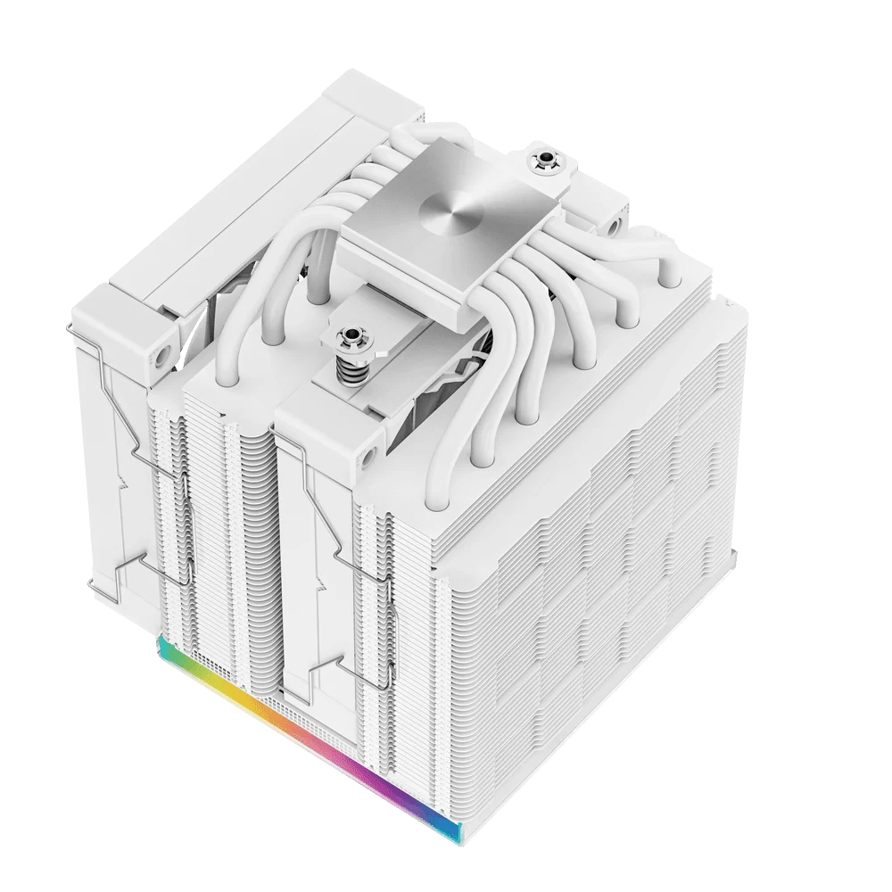 DEEPCOOL AK620 DIGITAL WH High Performance Dual Tower CPU Air Cooler - White, 6 heatpipes, 2x 120mm FDB fans, Intel LGA 1700/AMD AM5 Support 7 DEEPCOOL AK620 DIGITAL WH High Performance Dual Tower CPU Air Cooler - White, 6 heatpipes, 2x 120mm FDB fans, Intel LGA 1700/AMD AM5 Support - Ảnh 7