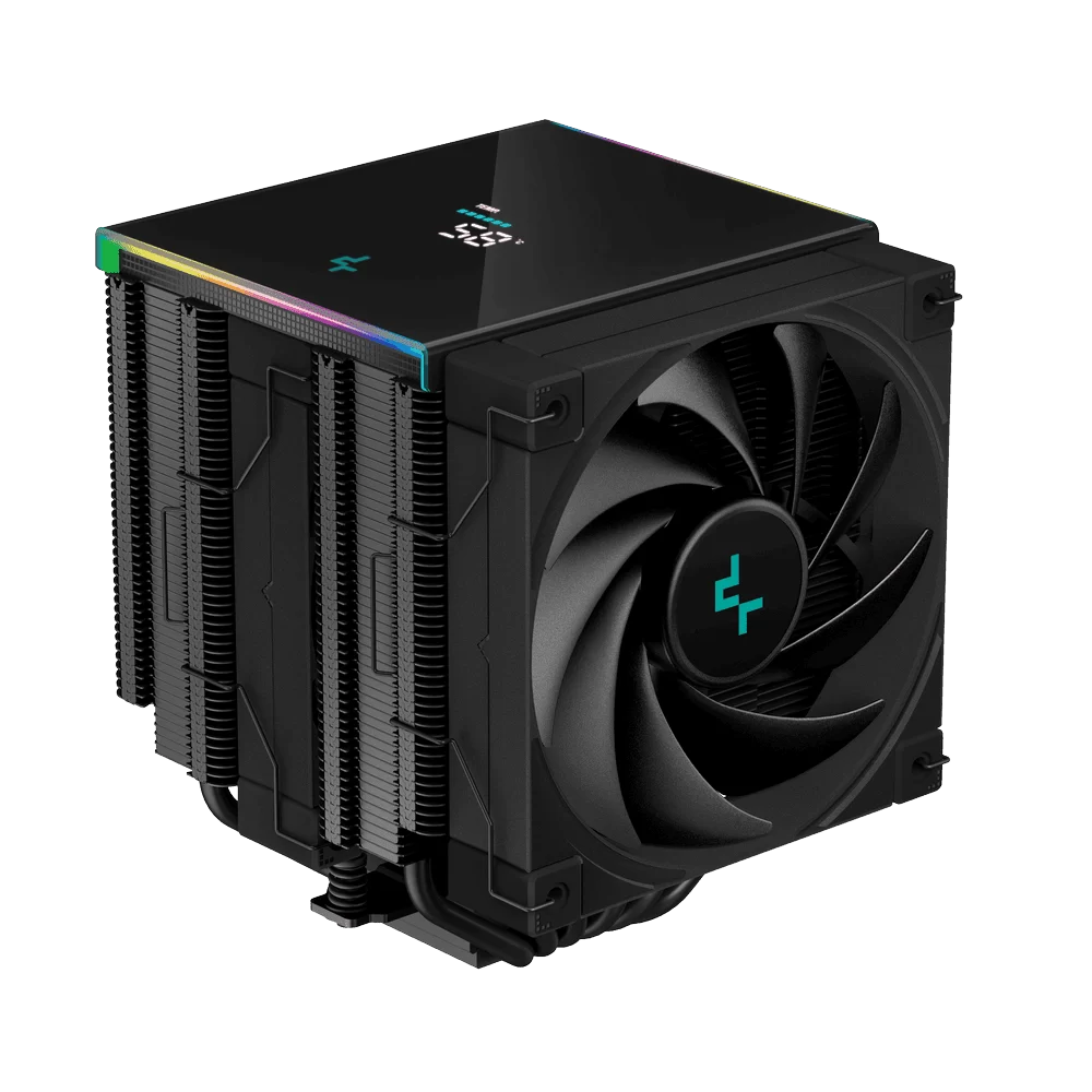 DEEPCOOL AK620 DIGITAL High Performance Dual Tower CPU Air Cooler - Black, 6 heatpipes, 2x 120mm FDB fans, Intel LGA 1700/AMD AM5 Support 2 DEEPCOOL AK620 DIGITAL High Performance Dual Tower CPU Air Cooler - Black, 6 heatpipes, 2x 120mm FDB fans, Intel LGA 1700/AMD AM5 Support - Ảnh 2