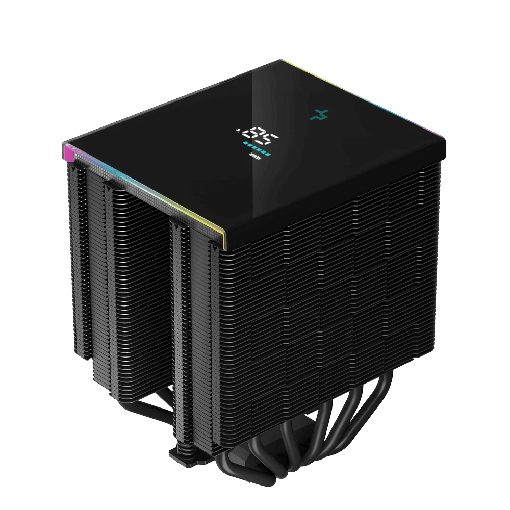 DEEPCOOL AK620 DIGITAL High Performance Dual Tower CPU Air Cooler - Black, 6 heatpipes, 2x 120mm FDB fans, Intel LGA 1700/AMD AM5 Support 4 DEEPCOOL AK620 DIGITAL High Performance Dual Tower CPU Air Cooler - Black, 6 heatpipes, 2x 120mm FDB fans, Intel LGA 1700/AMD AM5 Support - Ảnh 4