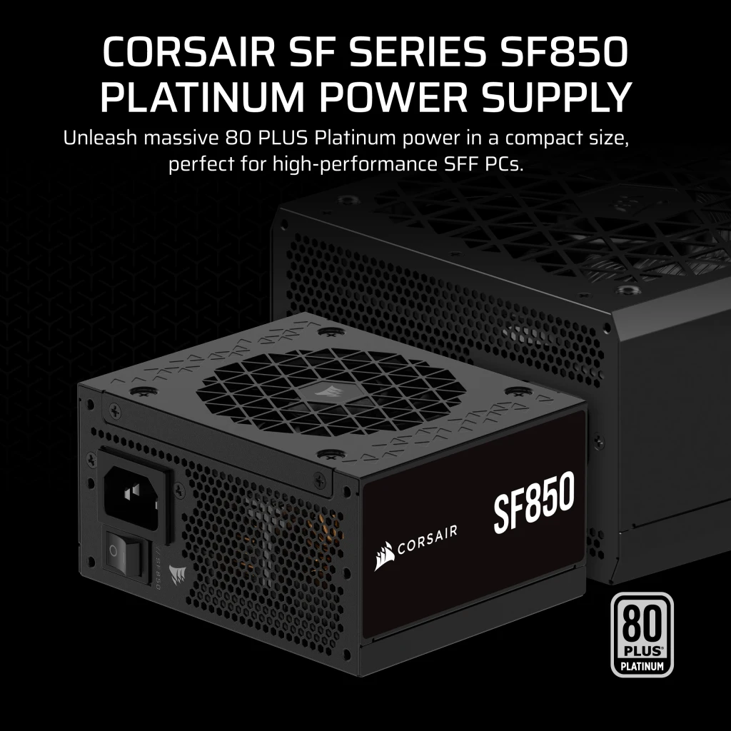 CORSAIR SF Platinum Series (2024) SF850 SFX PSU - 850 Watts, ATX 3.1 & PCIe 5.1, Fully Modular, 80 PLUS Platinum 8 CORSAIR SF Platinum Series (2024) SF850 SFX PSU - 850 Watts, ATX 3.1 & PCIe 5.1, Fully Modular, 80 PLUS Platinum - Ảnh 8