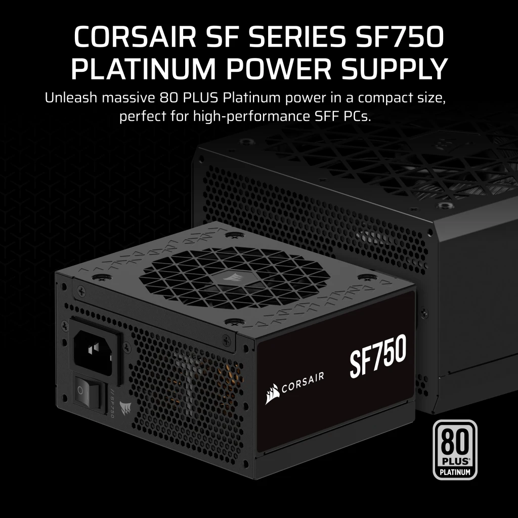 CORSAIR SF Platinum Series (2024) SF750 SFX PSU - 750 Watts, ATX 3.1 & PCIe 5.1, Fully Modular, 80 PLUS Platinum 7 CORSAIR SF Platinum Series (2024) SF750 SFX PSU - 750 Watts, ATX 3.1 & PCIe 5.1, Fully Modular, 80 PLUS Platinum - Ảnh 7