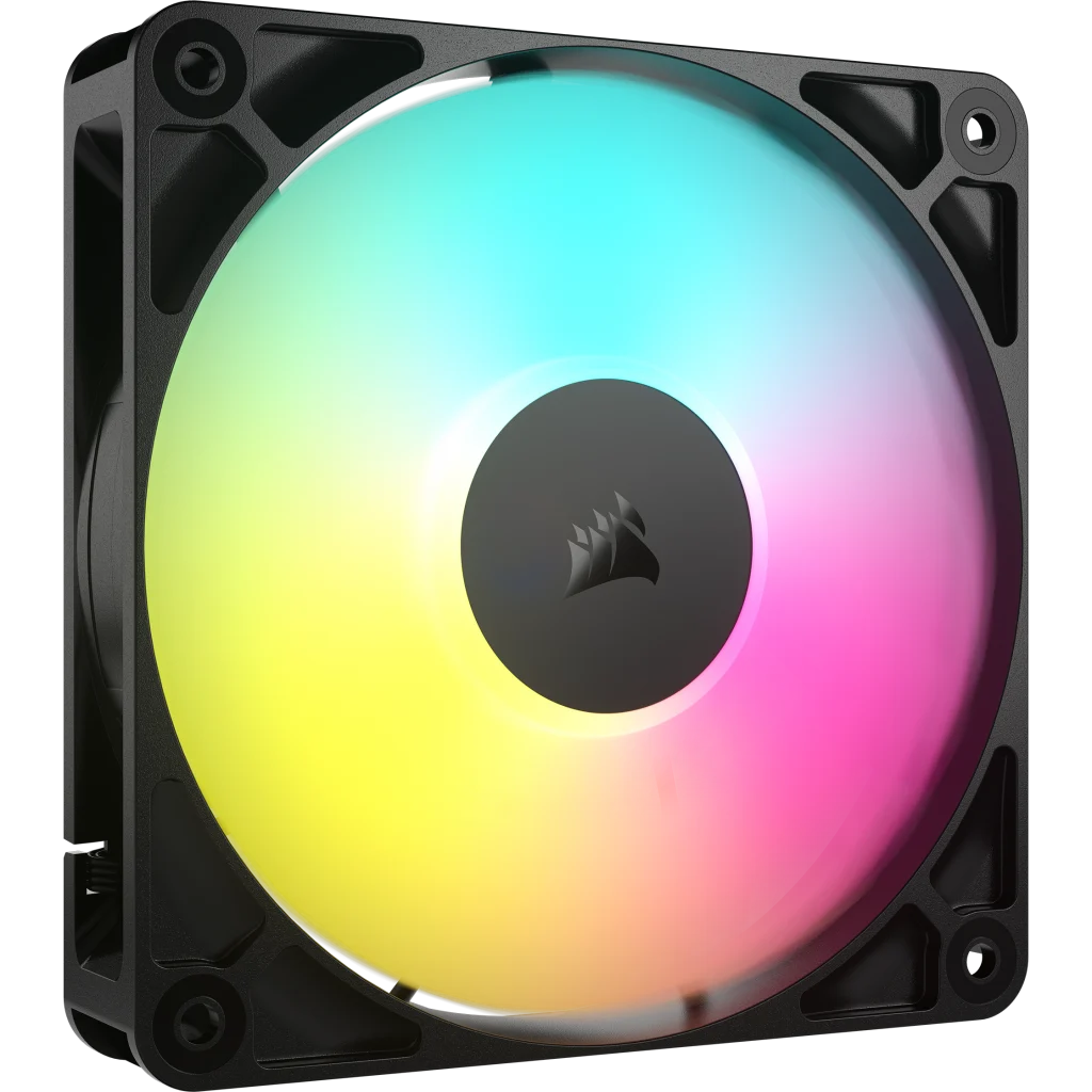 CORSAIR RS120 ARGB Single Pack Black (CO-9050180-WW) Fans - 1x120mm 2100RPM Static Pressure RGB Fan, Daisy Chain 4 Pin PWM, +5V ARGB Connections 2 CORSAIR RS120 ARGB Single Pack Black (CO-9050180-WW) Fans - 1x120mm 2100RPM Static Pressure RGB Fan, Daisy Chain 4 Pin PWM, +5V ARGB Connections - Ảnh 2