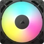 CORSAIR RS120 ARGB Single Pack Black (CO-9050180-WW) Fans - 1x120mm 2100RPM Static Pressure RGB Fan, Daisy Chain 4 Pin PWM, +5V ARGB Connections