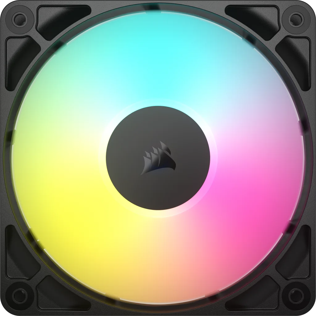 CORSAIR RS120 ARGB Single Pack Black (CO-9050180-WW) Fans - 1x120mm 2100RPM Static Pressure RGB Fan, Daisy Chain 4 Pin PWM, +5V ARGB Connections 1 CORSAIR RS120 ARGB Single Pack Black (CO-9050180-WW) Fans - 1x120mm 2100RPM Static Pressure RGB Fan, Daisy Chain 4 Pin PWM, +5V ARGB Connections