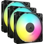CORSAIR RS120 ARGB Triple Pack Black (CO-9050181-WW) Fans - 3x120mm 2100RPM Static Pressure RGB Fan, Daisy Chain 4 Pin PWM, +5V ARGB Connections