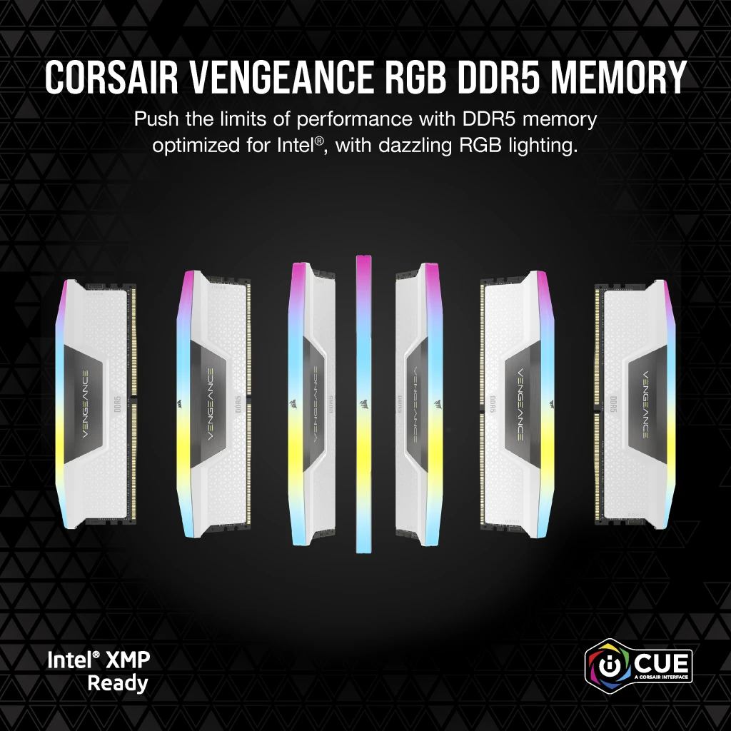 CORSAIR Vengeance RGB White 32GB Memory Kit - White, 32GB (2x16GB) 5600MHz C40 DDR5 (CMH32GX5M2B5600C40W) 11 CORSAIR Vengeance RGB White 32GB Memory Kit - White, 32GB (2x16GB) 5600MHz C40 DDR5 (CMH32GX5M2B5600C40W) - Ảnh 11