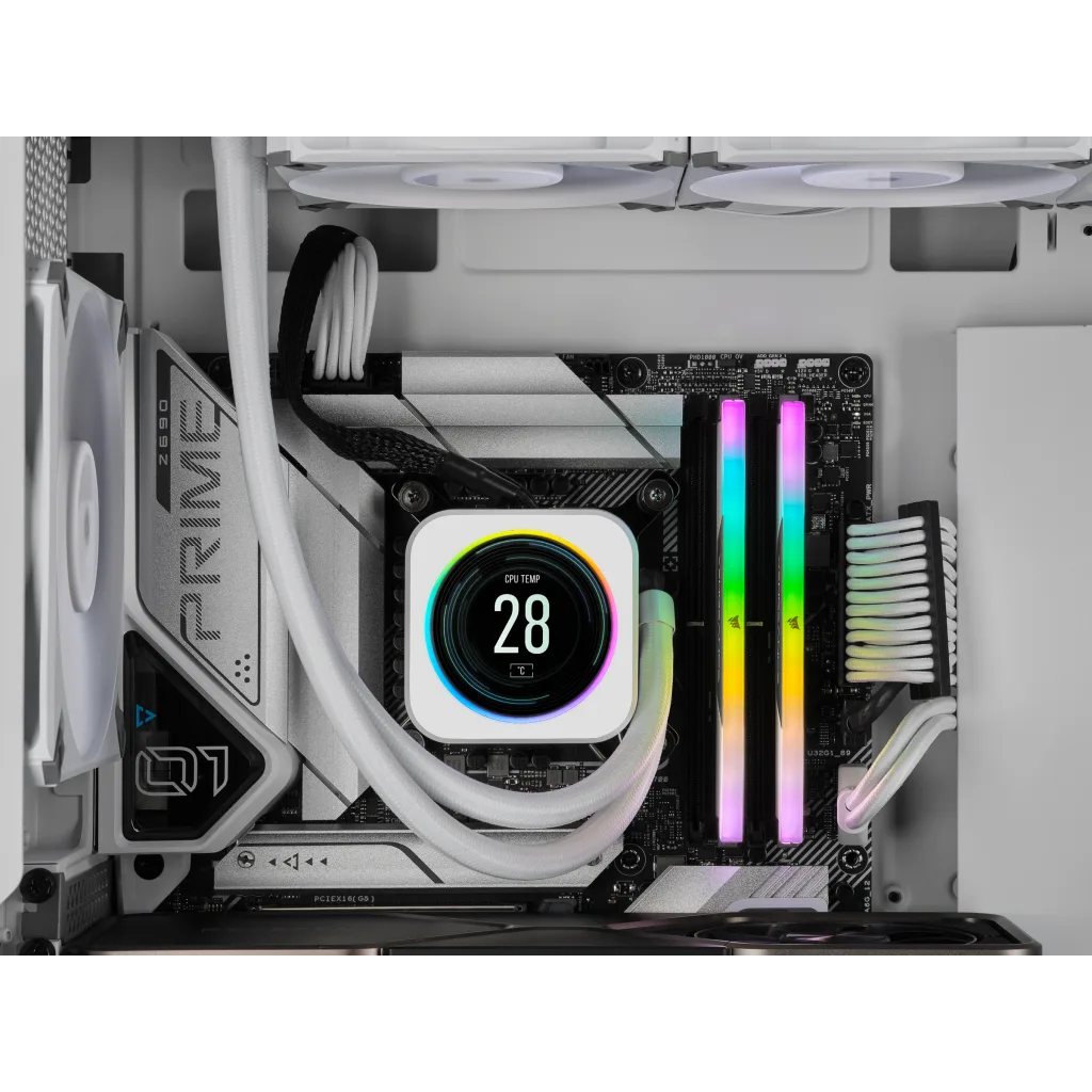 CORSAIR Vengeance RGB White 32GB Memory Kit - White, 32GB (2x16GB) 5600MHz C40 DDR5 (CMH32GX5M2B5600C40W) 7 CORSAIR Vengeance RGB White 32GB Memory Kit - White, 32GB (2x16GB) 5600MHz C40 DDR5 (CMH32GX5M2B5600C40W) - Ảnh 7
