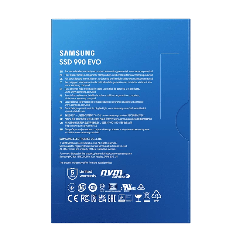 Samsung 990 EVO 1TB (MZ-V9E1T0BW) SSD – M.2 2280, PCIe Gen 5.0 x2 / Gen 4.0 x4 NVMe 2.0 9 Samsung 990 EVO 1TB (MZ-V9E1T0BW) SSD – M.2 2280, PCIe Gen 5.0 x2 / Gen 4.0 x4 NVMe 2.0 - Ảnh 9