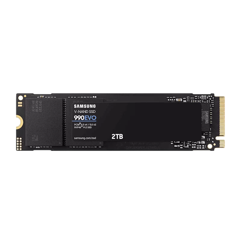 Samsung 990 EVO 2TB (MZ-V9E2T0BW) SSD – M.2 2280, PCIe Gen 5.0 x2 / Gen 4.0 x4 NVMe 2.0 1 Samsung 990 EVO 2TB (MZ-V9E2T0BW) SSD – M.2 2280, PCIe Gen 5.0 x2 / Gen 4.0 x4 NVMe 2.0