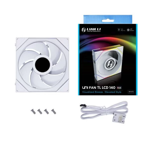 Lian Li UNI FAN TL LCD 140 Single White Fan (14TLLCD1W) - 1x 140mm fans 4 Lian Li UNI FAN TL LCD 140 Single White Fan (14TLLCD1W) - 1x 140mm fans - Ảnh 4