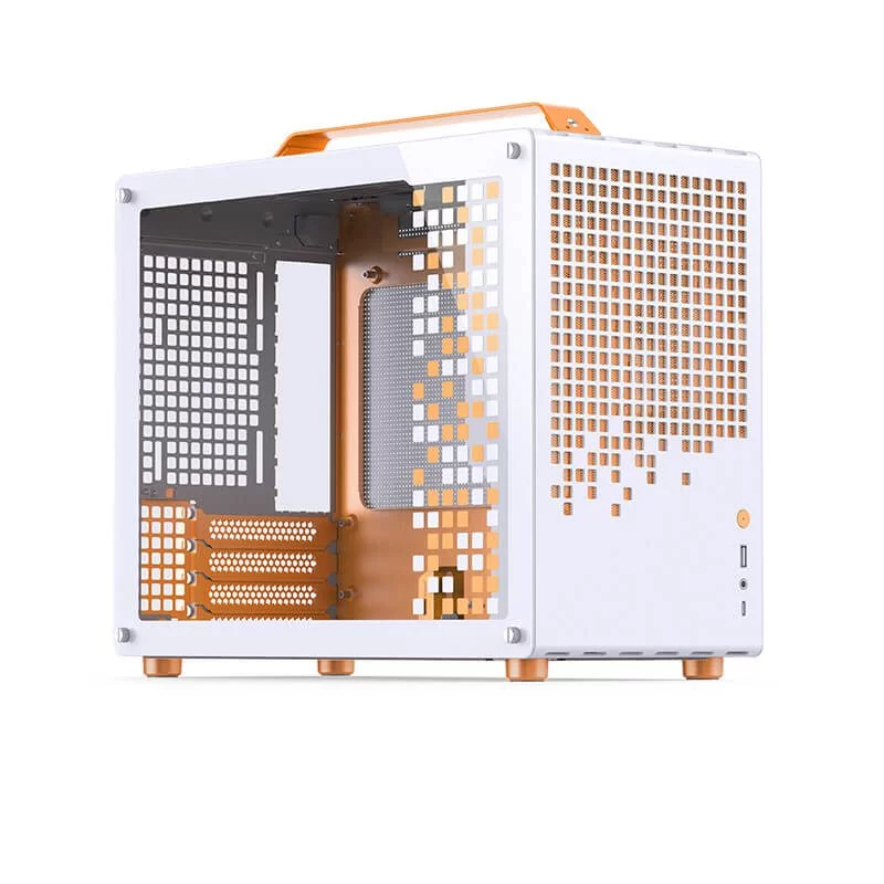 Jonsbo Z20 White Orange Mini Case - Micro-ATX, Detachable Carrying handle, support 240 AIO 2 Jonsbo Z20 White Orange Mini Case - Micro-ATX, Detachable Carrying handle, support 240 AIO - Ảnh 2