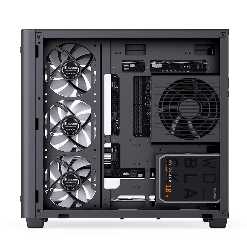 Jonsbo TK-3 Black One-piece Curved Glass Mid-Tower Case - Support BTF MB, Dual 360 AIO 9 Jonsbo TK-3 Black One-piece Curved Glass Mid-Tower Case - Support BTF MB, Dual 360 AIO - Ảnh 9