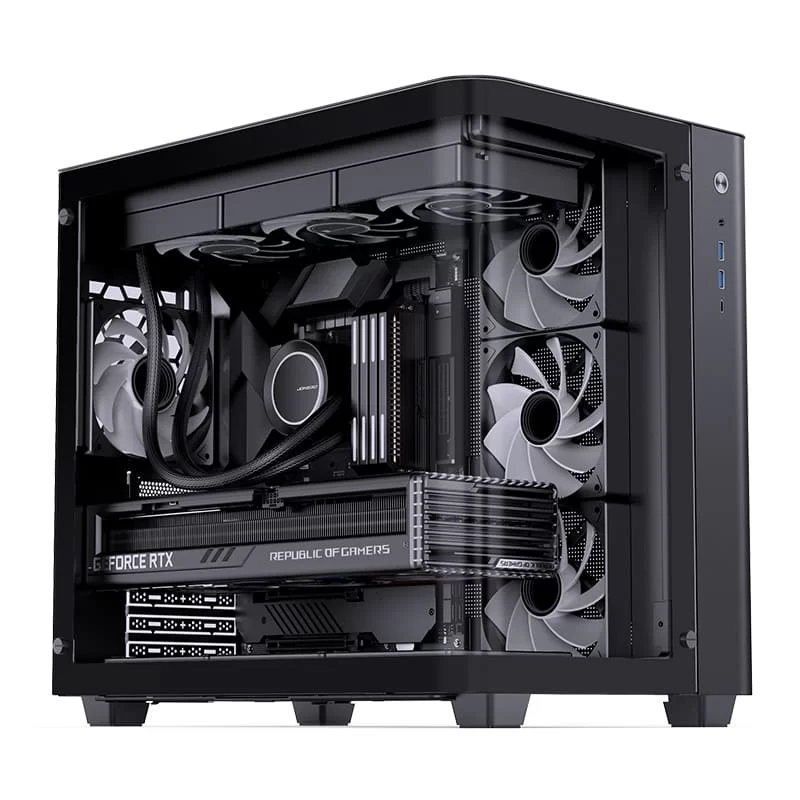 Jonsbo TK-3 Black One-piece Curved Glass Mid-Tower Case - Support BTF MB, Dual 360 AIO 14 Jonsbo TK-3 Black One-piece Curved Glass Mid-Tower Case - Support BTF MB, Dual 360 AIO - Ảnh 14