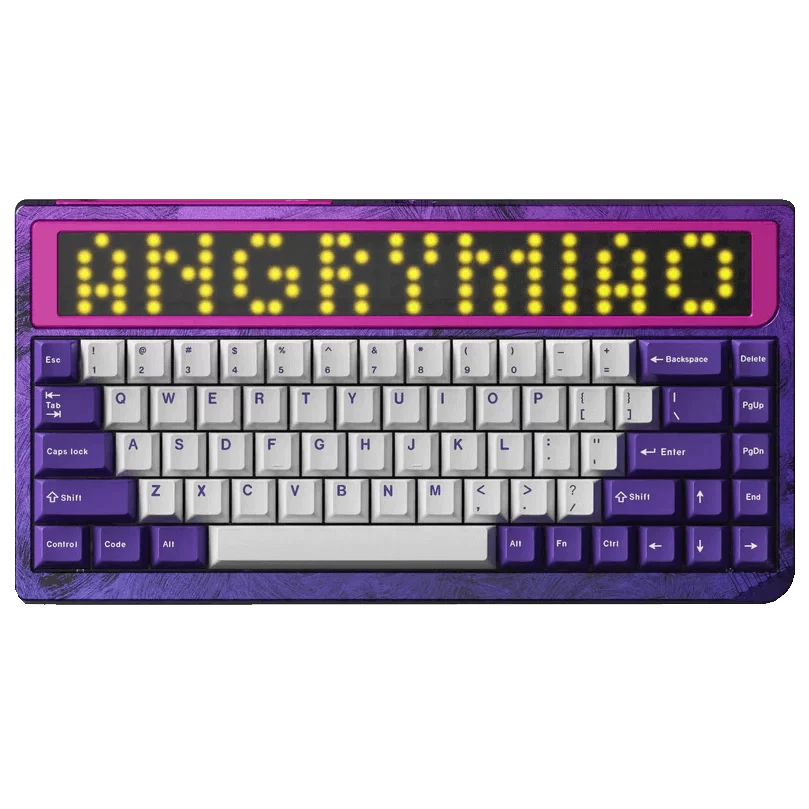 ANGRY MIAO AM 65 RGB Keyboard - Base Kit - Violet Fury - 65%, Leaf Spring Mounting, 3 modes, 10000mAh battery, DIY LED Screen 1 ANGRY MIAO AM 65 RGB Keyboard - Base Kit - Violet Fury - 65%, Leaf Spring Mounting, 3 modes, 10000mAh battery, DIY LED Screen