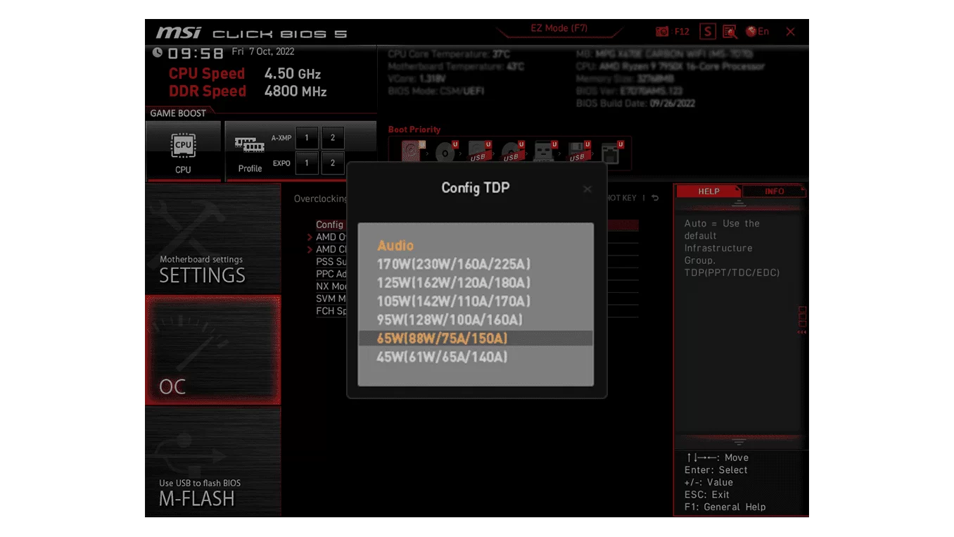 CONFIG TDP