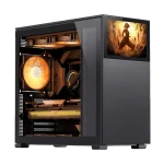 Jonsbo D41 STD SCREEN Black ATX Mid Tower Case - Sub HD-LCD Display,Support GPU RTX 4090 + 360 AIO + ATX Power