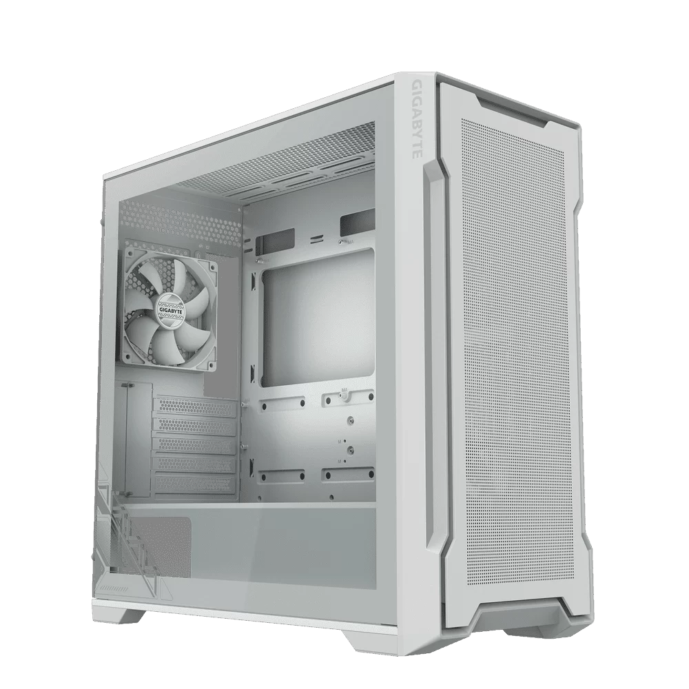 GIGABYTE C102 GLASS ICE Mid-Tower Case - M-ATX, White, 2x 120mm fan included 1 GIGABYTE C102 GLASS ICE Mid-Tower Case - M-ATX, White, 2x 120mm fan included