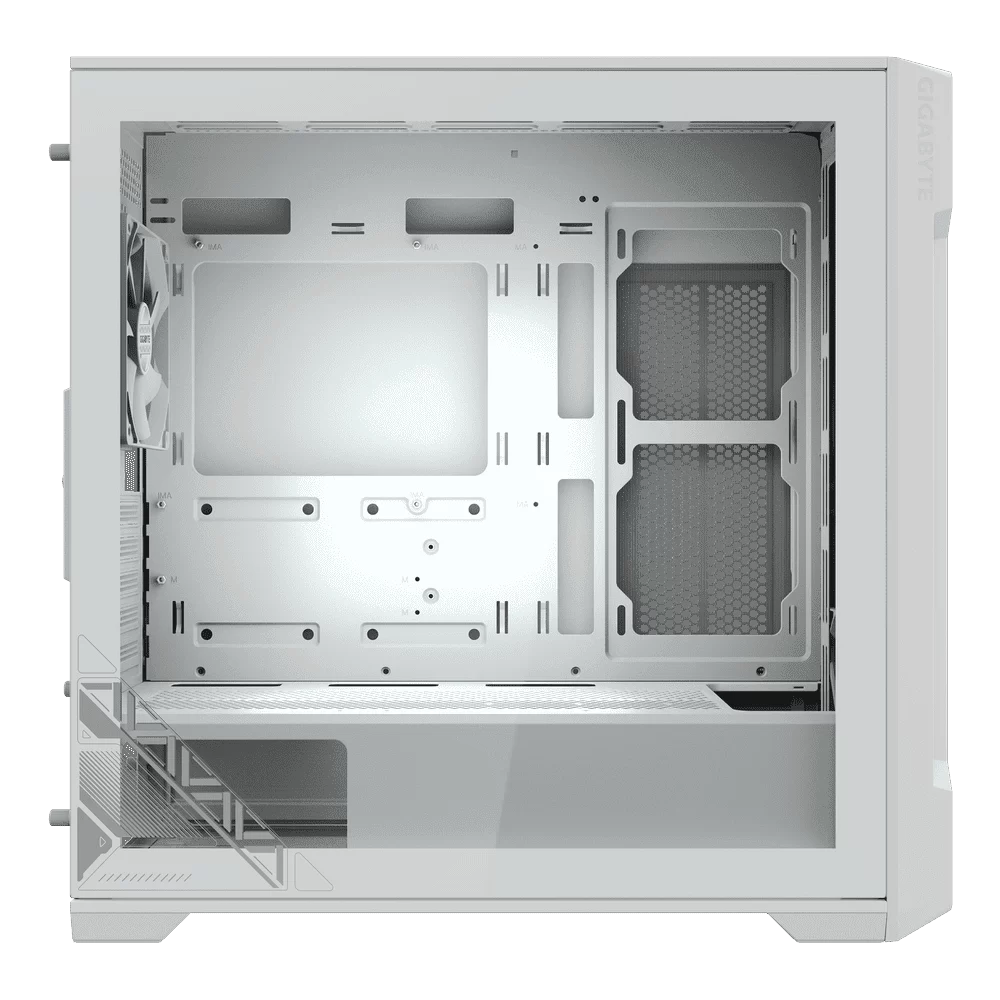 GIGABYTE C102 GLASS ICE Mid-Tower Case - M-ATX, White, 2x 120mm fan included 6 GIGABYTE C102 GLASS ICE Mid-Tower Case - M-ATX, White, 2x 120mm fan included - Ảnh 6