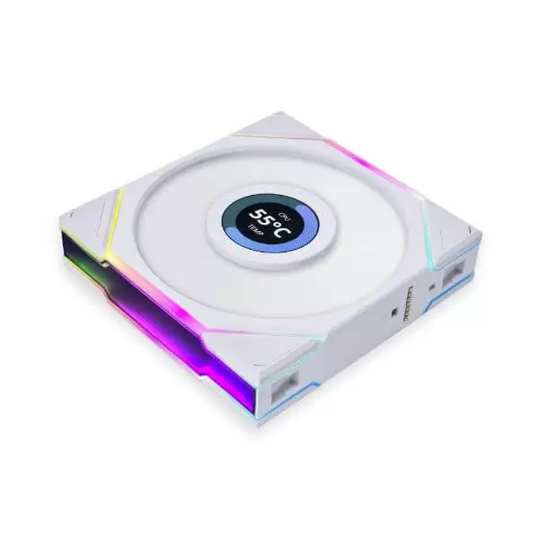 Lian Li UNI FAN TL LCD 120 Reverse Blade Triple White Fan (12RTLLCD3W) - 3x 120mm fans, 1x UNI FAN Controller Cable (P-7P) 5 Lian Li UNI FAN TL LCD 120 Reverse Blade Triple White Fan (12RTLLCD3W) - 3x 120mm fans, 1x UNI FAN Controller Cable (P-7P) - Ảnh 5