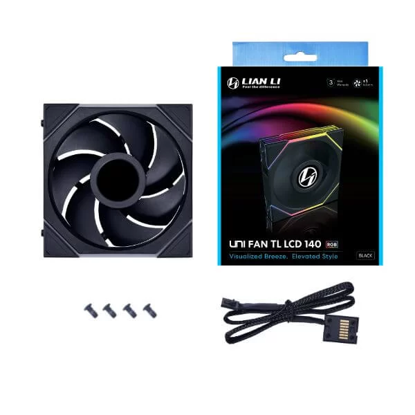 Lian Li UNI FAN TL LCD 140 Single Black Fan (14TLLCD1B) - 1x 140mm fans 5 Lian Li UNI FAN TL LCD 140 Single Black Fan (14TLLCD1B) - 1x 140mm fans - Ảnh 5