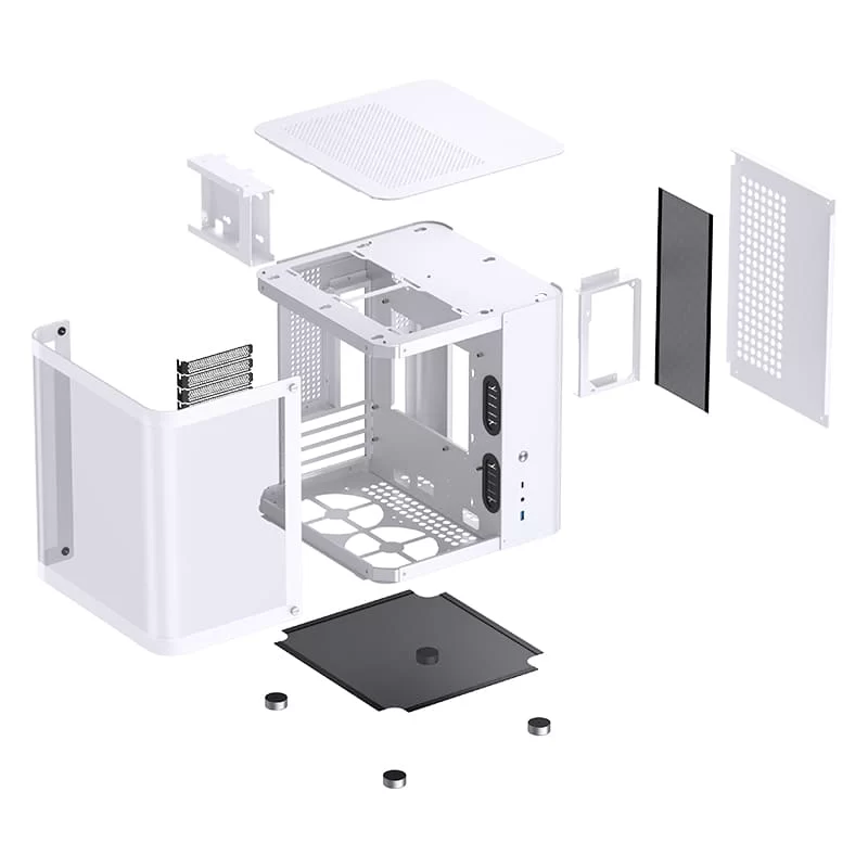 Jonsbo TK-1 White Micro ATX Mini Tower Case - Hyperboloid Glass Design, Support ATX power + 240 AIO 22 Jonsbo TK-1 White Micro ATX Mini Tower Case - Hyperboloid Glass Design, Support ATX power + 240 AIO - Ảnh 22