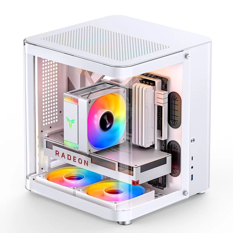 Jonsbo TK-1 White Micro ATX Mini Tower Case - Hyperboloid Glass Design, Support ATX power + 240 AIO 4 Jonsbo TK-1 White Micro ATX Mini Tower Case - Hyperboloid Glass Design, Support ATX power + 240 AIO - Ảnh 4
