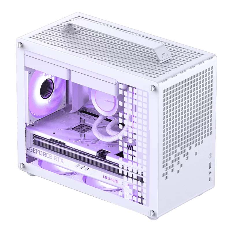 Jonsbo Z20 White Mini Case - Micro-ATX, Detachable Carrying handle, support 240 AIO