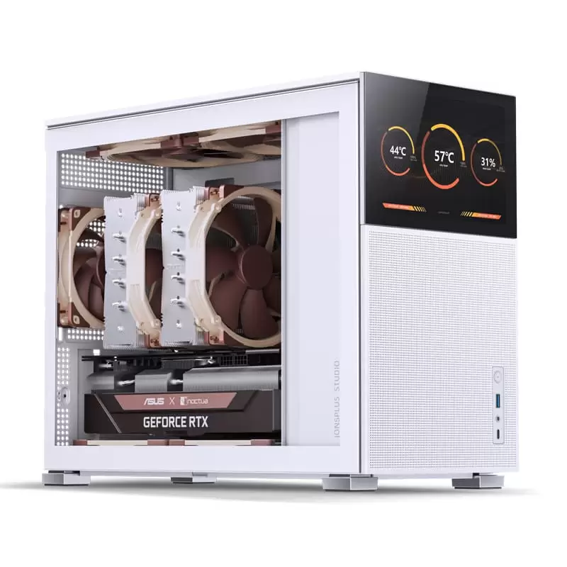Jonsbo D31 MESH SCREEN White M-ATX Case - Sub HD-LCD Display 3 Jonsbo D31 MESH SCREEN White M-ATX Case - Sub HD-LCD Display - Ảnh 3