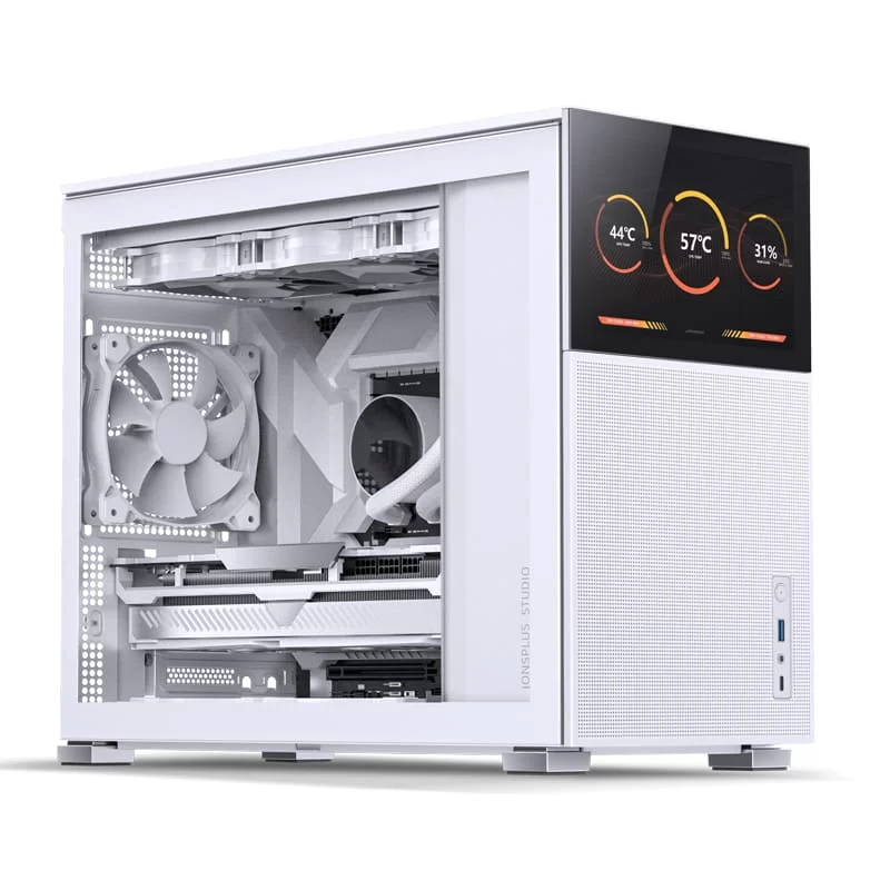 Jonsbo D31 MESH SCREEN White M-ATX Case - Sub HD-LCD Display 4 Jonsbo D31 MESH SCREEN White M-ATX Case - Sub HD-LCD Display - Ảnh 4