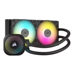 CORSAIR iCUE LINK TITAN 240 RX RGB AIO Liquid CPU Cooler (CW-9061016-WW) - Black, 240mm radiator, 2x 120mm RX120 RGB fans, iCUE LINK System Hub included